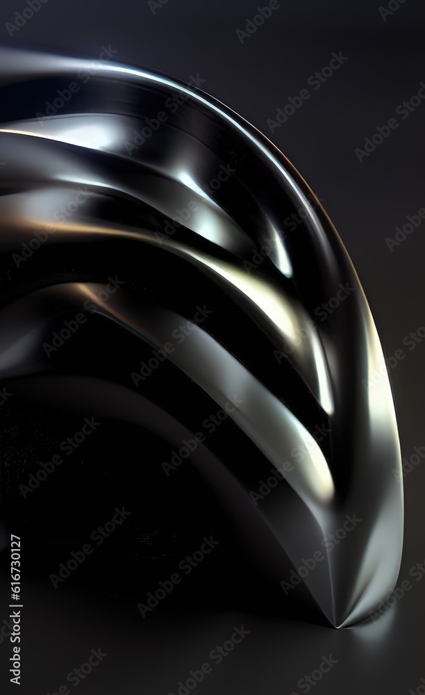 Metallic dark black color tone abstract futuristic architectural background.