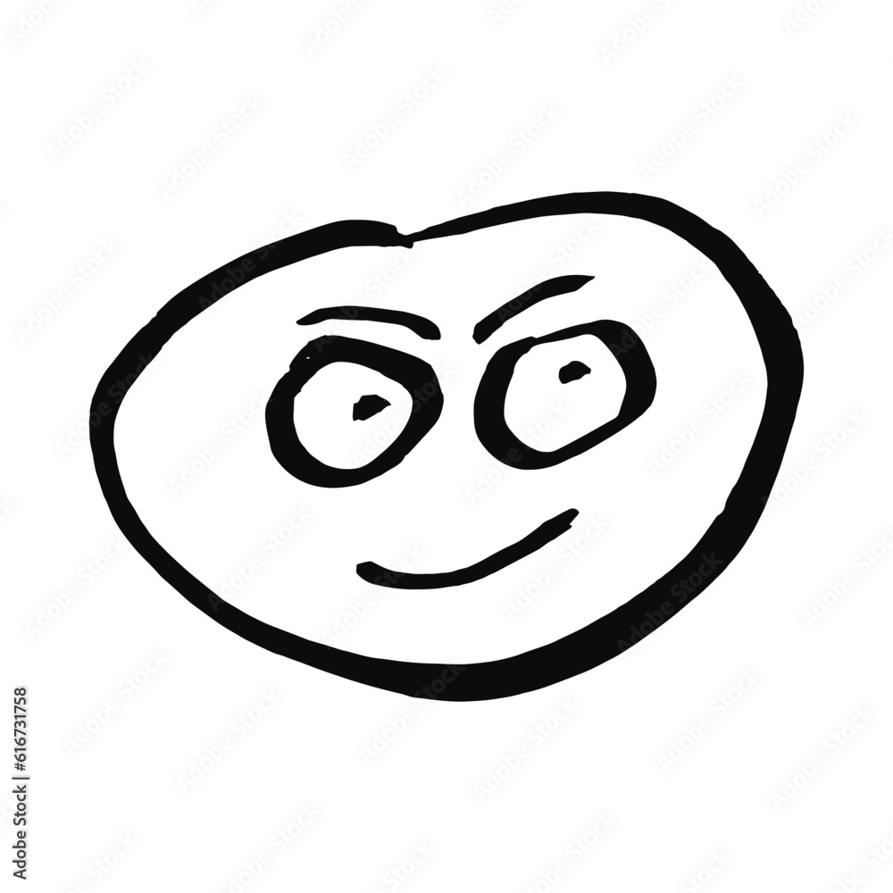 Envious, angry emoticon smiley face icon on white background Envious, angry emoticon smiley face icon on white background