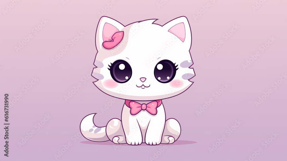 cute kitty character in animation style with big eye cute kitty character in animation style with big eye
