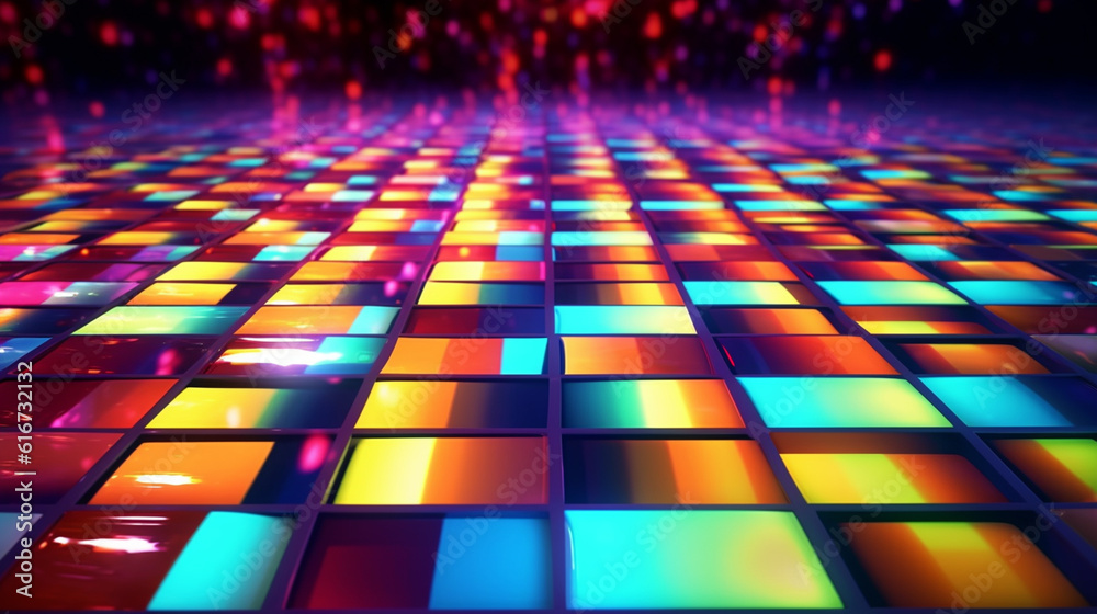 Fototapeta premium Abstract colorful dance floor. Generative Ai