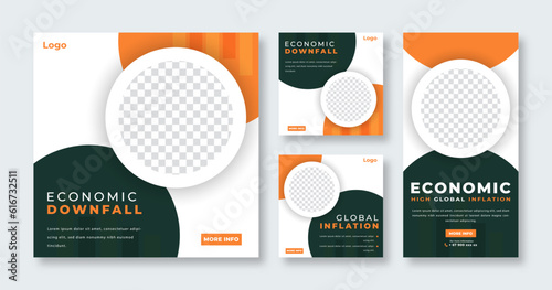 Global Inflation Social Media Post for Online Marketing Promotion Banner, Story and Web Internet Ads Flyer