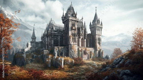 Gothic castle. Generative Ai