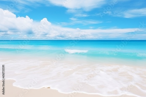 Maldives Perfect tropical beach with white sand, turquoise ocean, and palm tree, Generative AI