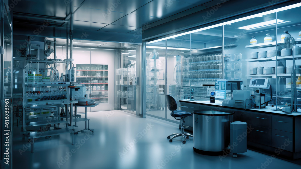 High-tech laboratory with medicine