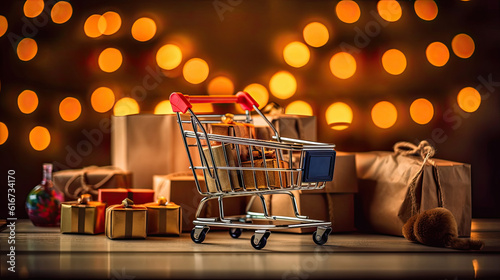 A miniature cart stands on a table