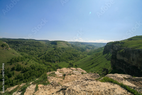 Views of the rocks in the Berezovsky Gorge, Kislovodsk, Russia.