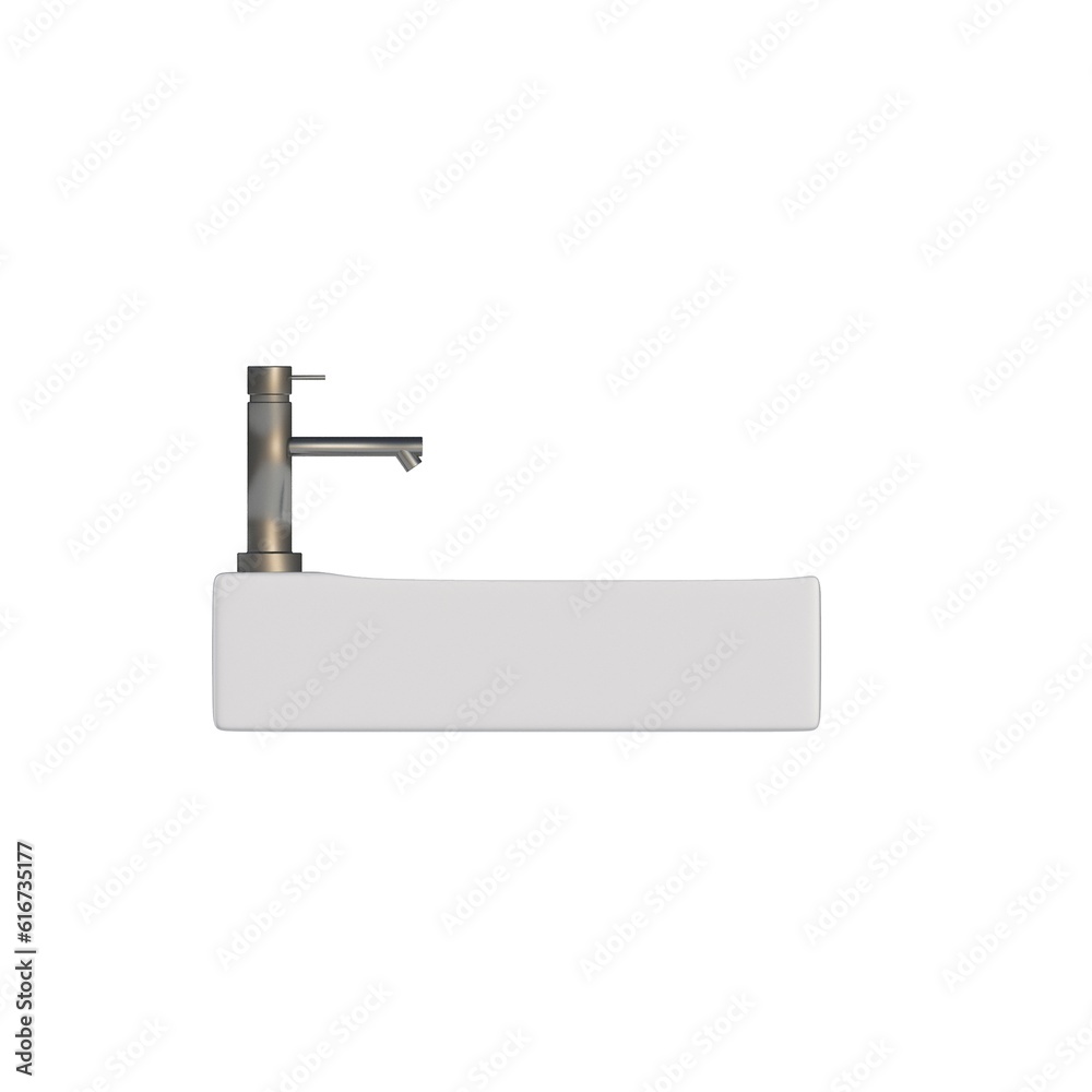 Washbasin isolated on white background, sink, 3D illustration, cg render Washbasin isolated on white background, sink, 3D illustration, cg render