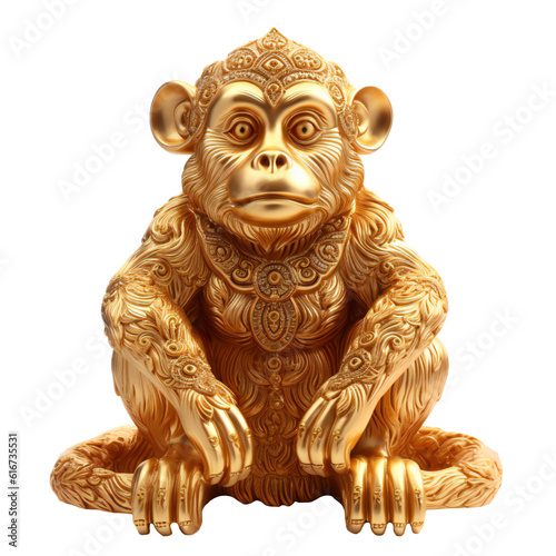 Wallpaper Mural Golden monkey statue isolated on transparent background, Generative AI Torontodigital.ca