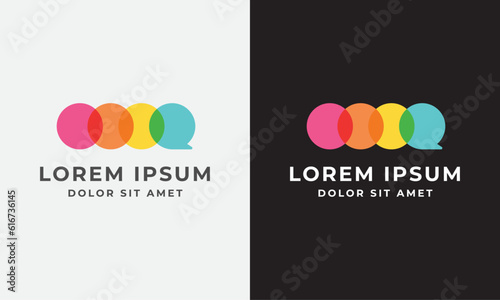 Colorful Connecting Bubble Communication Logo Modern Graphic Design Template
