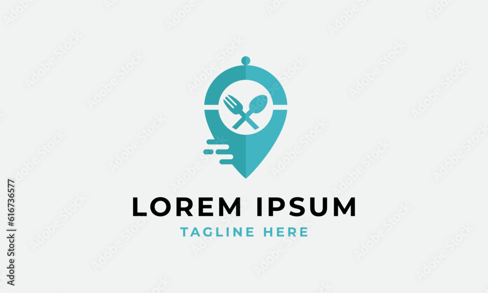 Fast Food Location Logo Vector Graphic Design Template