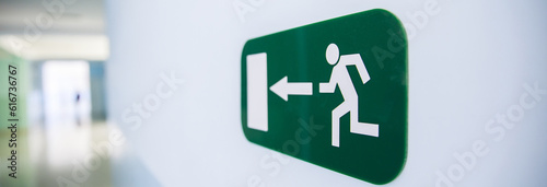 exit sign on wall