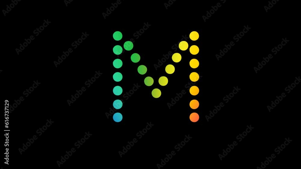 M Alphabet letter ,Rainbow color gradient  alphabet M,lgbt dotted alphabet font in rainbow colors, pride month alphabet M,Rainbow Color inside M letter.