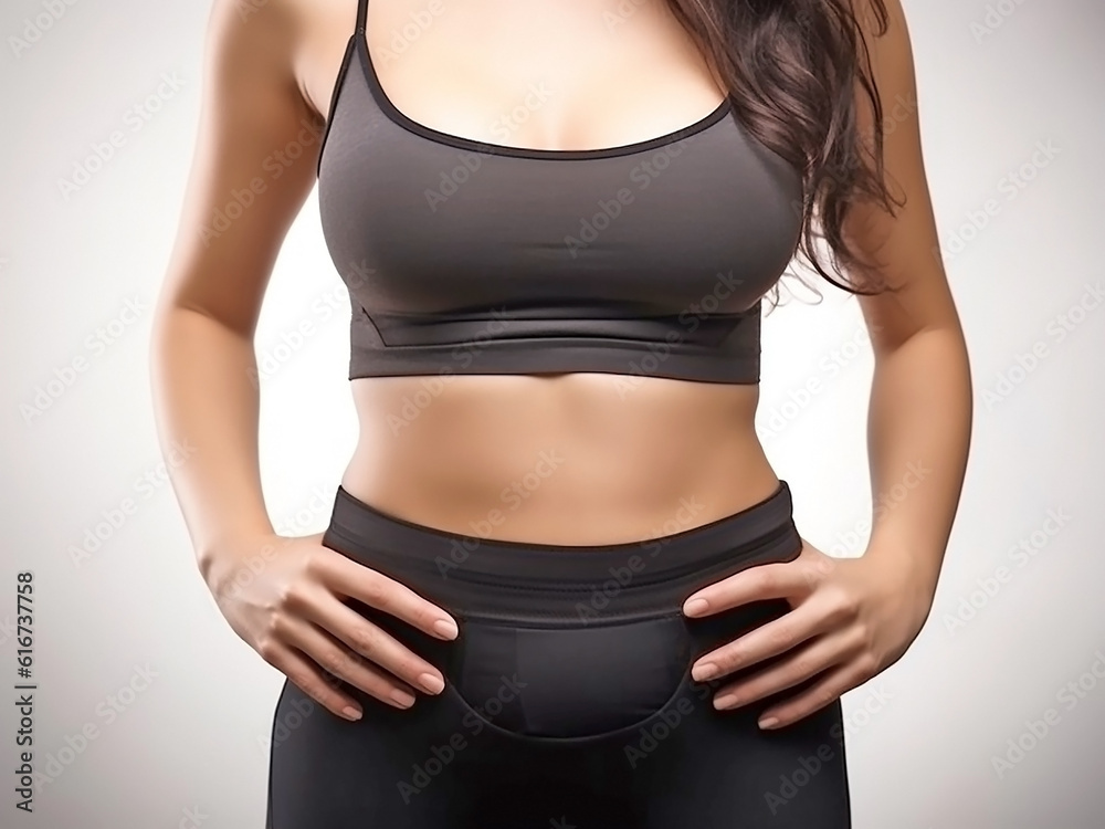 © Tatiana - Chest and upper body of a beautiful athletic young woman, close-up. Generative AI © Tatiana - Chest and upper body of a beautiful athletic young woman, close-up. Generative AI