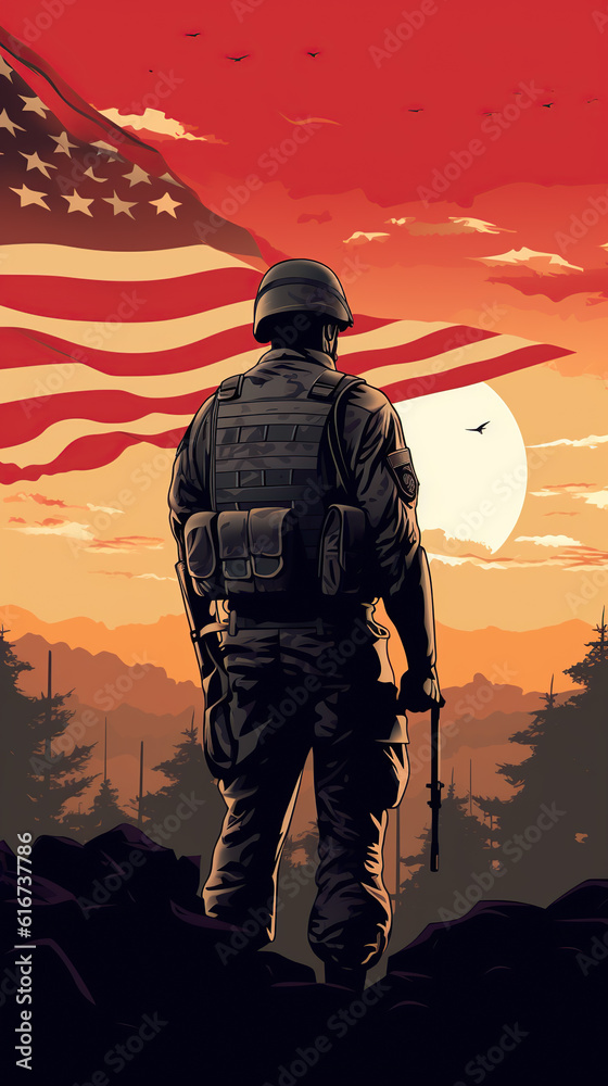 Memorial Day, Remembering fallen soldiers around the world, AI generated illustration. Memorial Day, Remembering fallen soldiers around the world, AI generated illustration.