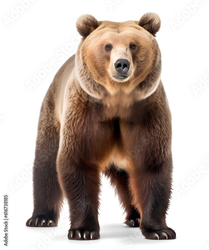 grizzly bear front view, isolated background. Generative Ai © FP Creative Stock