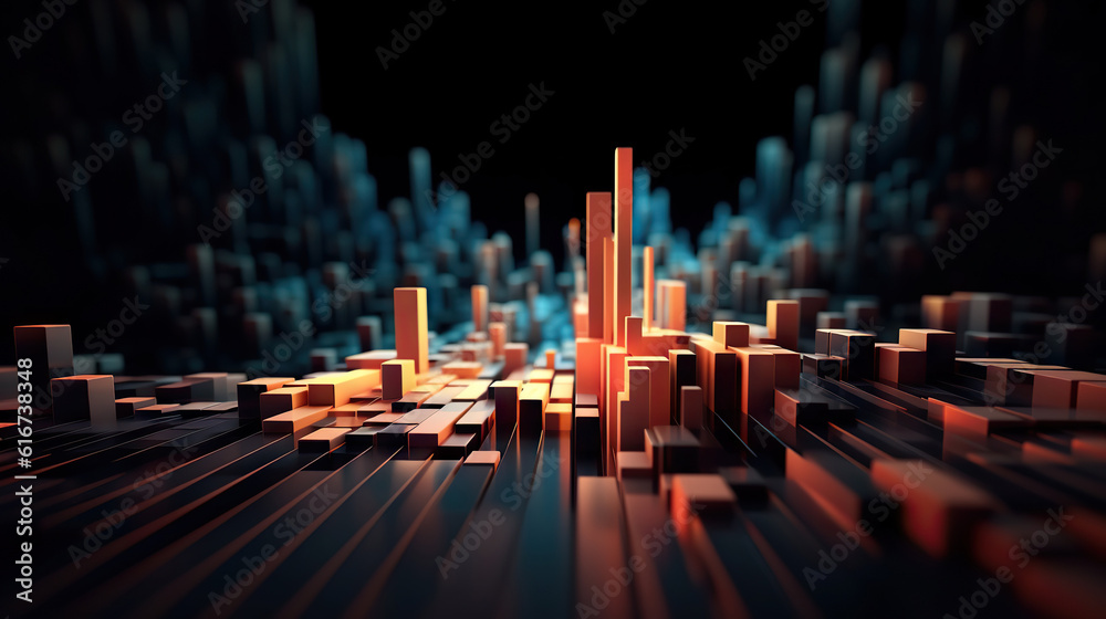 Obraz premium Modern digital abstract 3D background. Copy space. Can be used in the description of network abilities, technological processes, digital storages, science, education, etc.