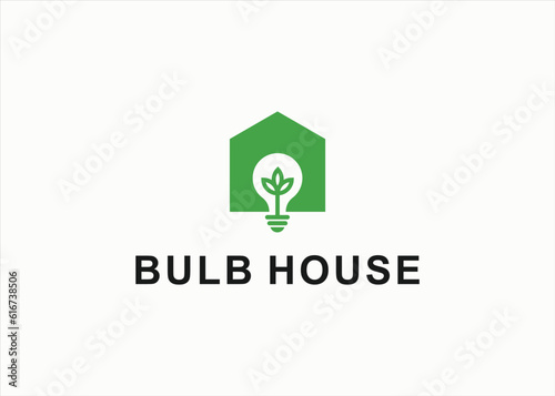 light bulb with house logo design vector silhouette illustration