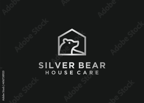 bear house logo design vector silhouette illustration