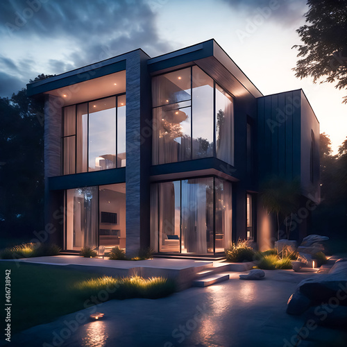Modern luxurious real estate house property concept villa for family or business