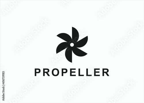 propeller logo design vector silhouette illustration