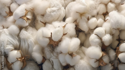 White cotton, Pure organic cotton for textile and fashion industry, Environmentally sustainable ESG 2050 photo