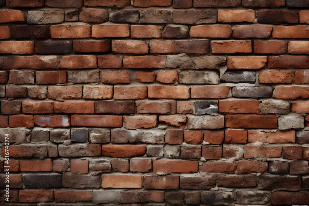 Fototapeta premium Brickwall background wallpaper with red bricks 
