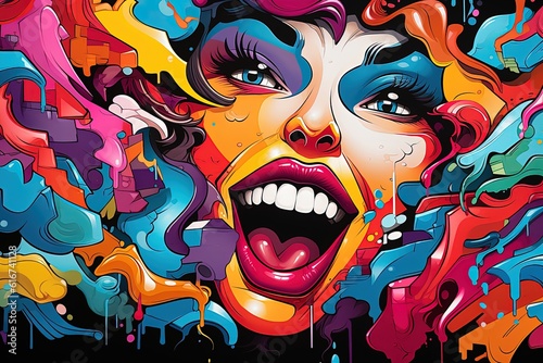 Colorful Graffiti Wall Background