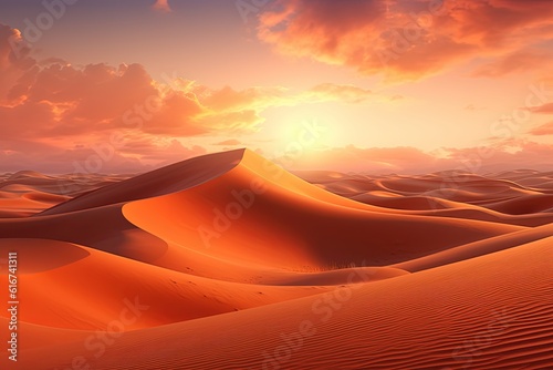 Sunset over Desert Sand Dunes © jommar