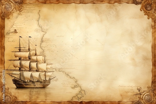 Antique Nautical Map Background