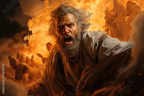Apostle Paul Saul in persecution of the Jewish Israel people Generative AI Illustration photo