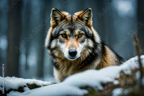 wolf in winter generated ai