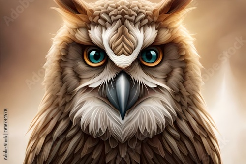 close up of an owl generated ai