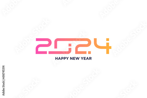 happy new year 2024 design, with truncated numbers, technology theme. Premium vector design for 2024 new year poster, banner, greeting and celebration.