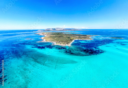 Aerial view of Isola Piana in Stintino