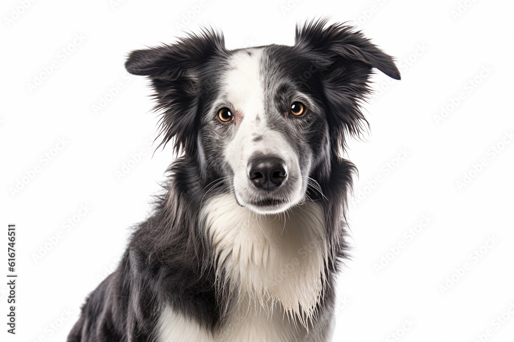 Portrait of Border Collie dog on white background Portrait of Border Collie dog on white background