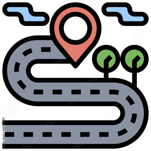 WINDY ROAD line icon,linear,outline,graphic,illustration