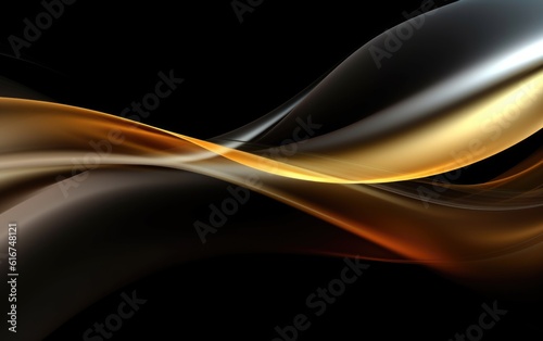 Black and Gold Wavy Fluid Background - Abstract Wallpaper