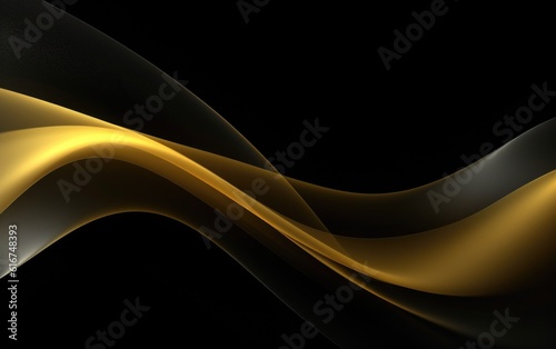 Black and Gold Wavy Fluid Background - Creative and Modern Design