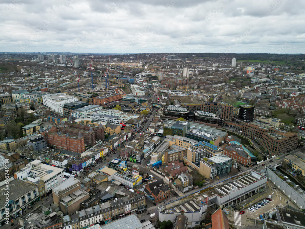 Camden Town London Aerial View, shot with a DJI mini 3 Pro.