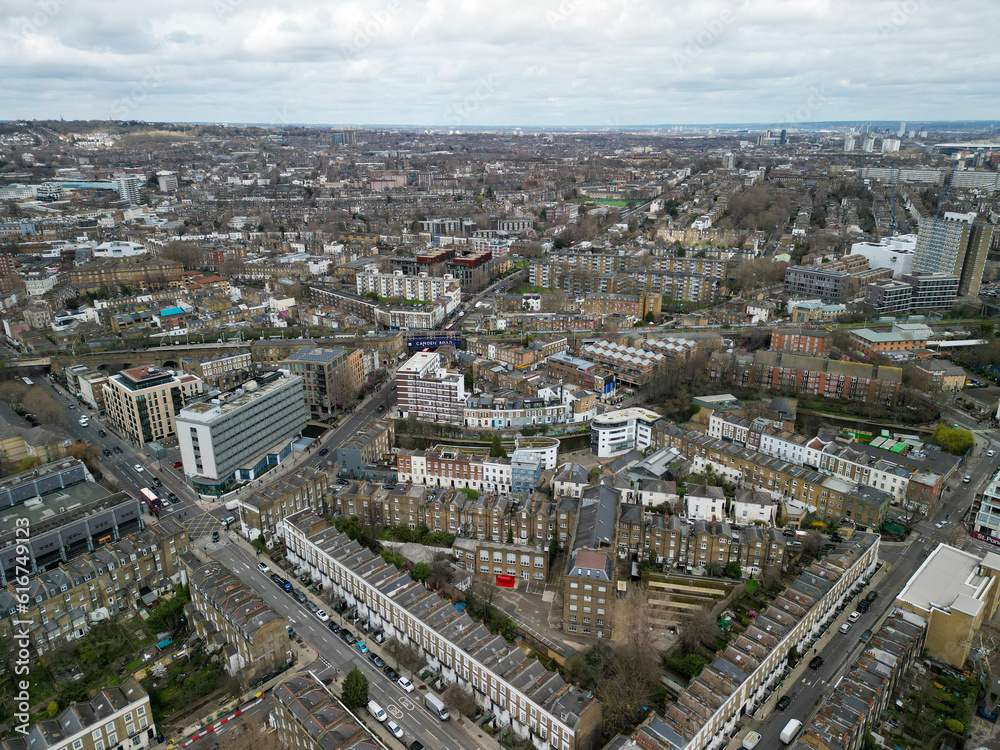 Camden Town London Aerial View, shot with a DJI mini 3 Pro.