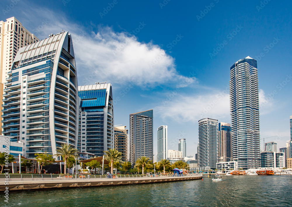 Dubai, UAE april 11, 2023 Dubai Marina, Stella Maris Tower, Orra