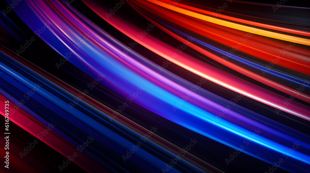 Bright neon lines on a dark background.