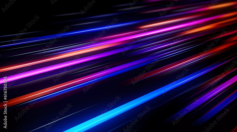 Bright neon lines on a dark background. Bright neon lines on a dark background.