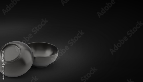 3D illustration. Bowl isolated on black background