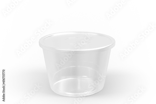 3D illustration. Fast food clear packaging isolated on white background