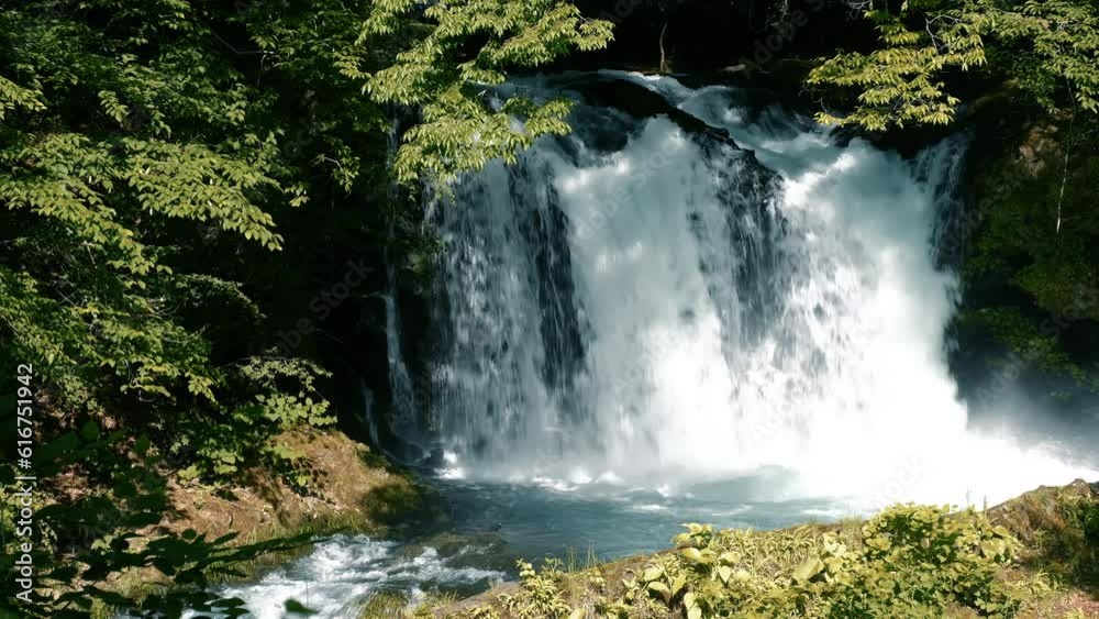 Slow motion of waterfall in wild nature. Slow motion of waterfall in wild nature.