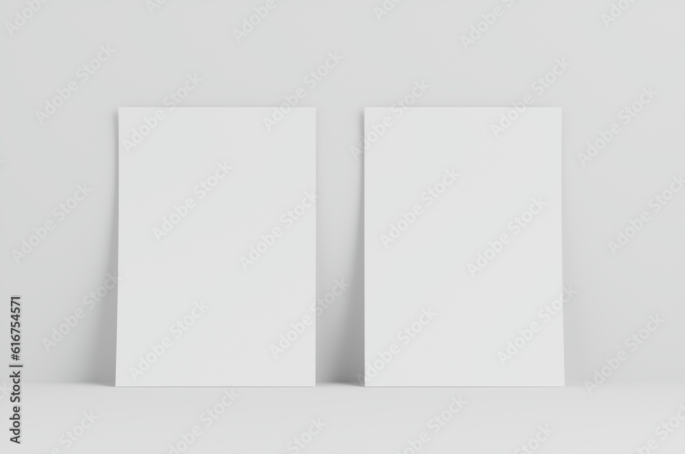 A5 Flyer Mockup 3D Illustration A5 Flyer Mockup 3D Illustration