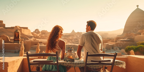 Urlauber Pärrchen in Ägypten KI photo