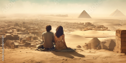 Urlauber Pärrchen in Ägypten KI photo