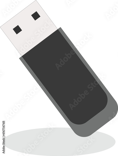 Black and gray vector flash drive.